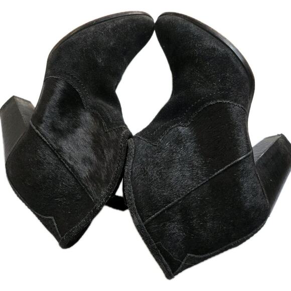 Womens Jigsaw Calfhair Ankle Boots Leather Zip-Up Black Size 39 US 8.5 - Picture 7 of 12